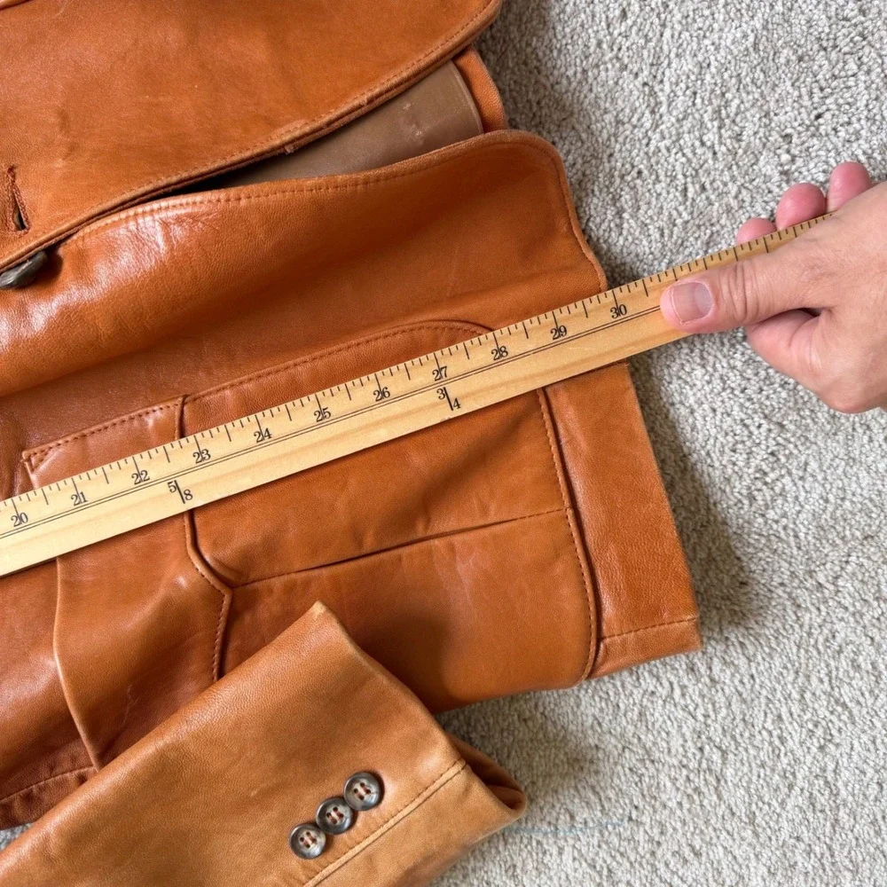 70's Silton California Leather Blazer Jacket Tan Cognac Western Vintage 40